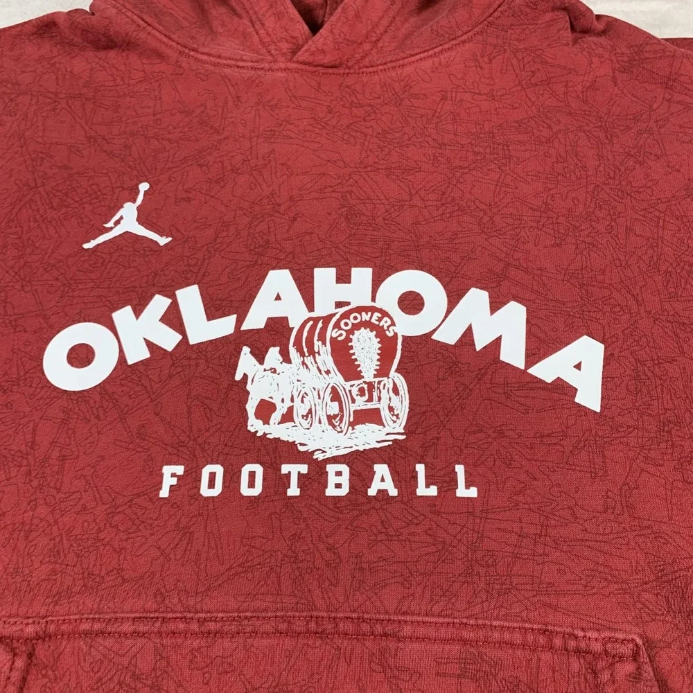 Oklahoma Sooners Hoodie Mens Medium NCAA Football Pullover Jordan Brand Nike‎